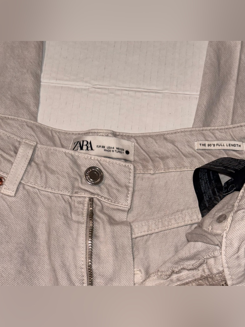 ZARA Men's Beige Chinos with Zip Fly